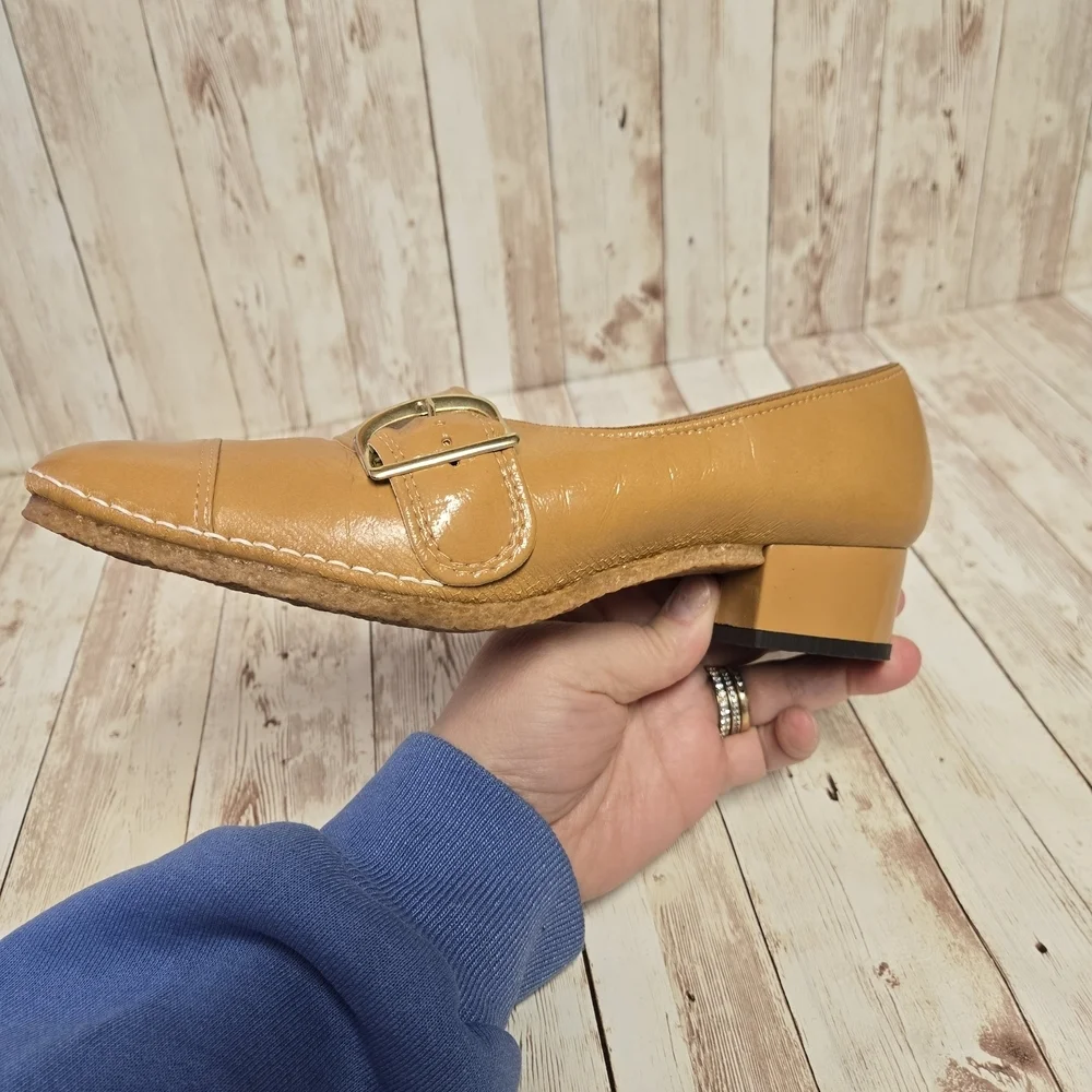 Vintage Mason Shoes Women’s Size 7B – Dark Mustard/Gold Buckle – New Old Stock